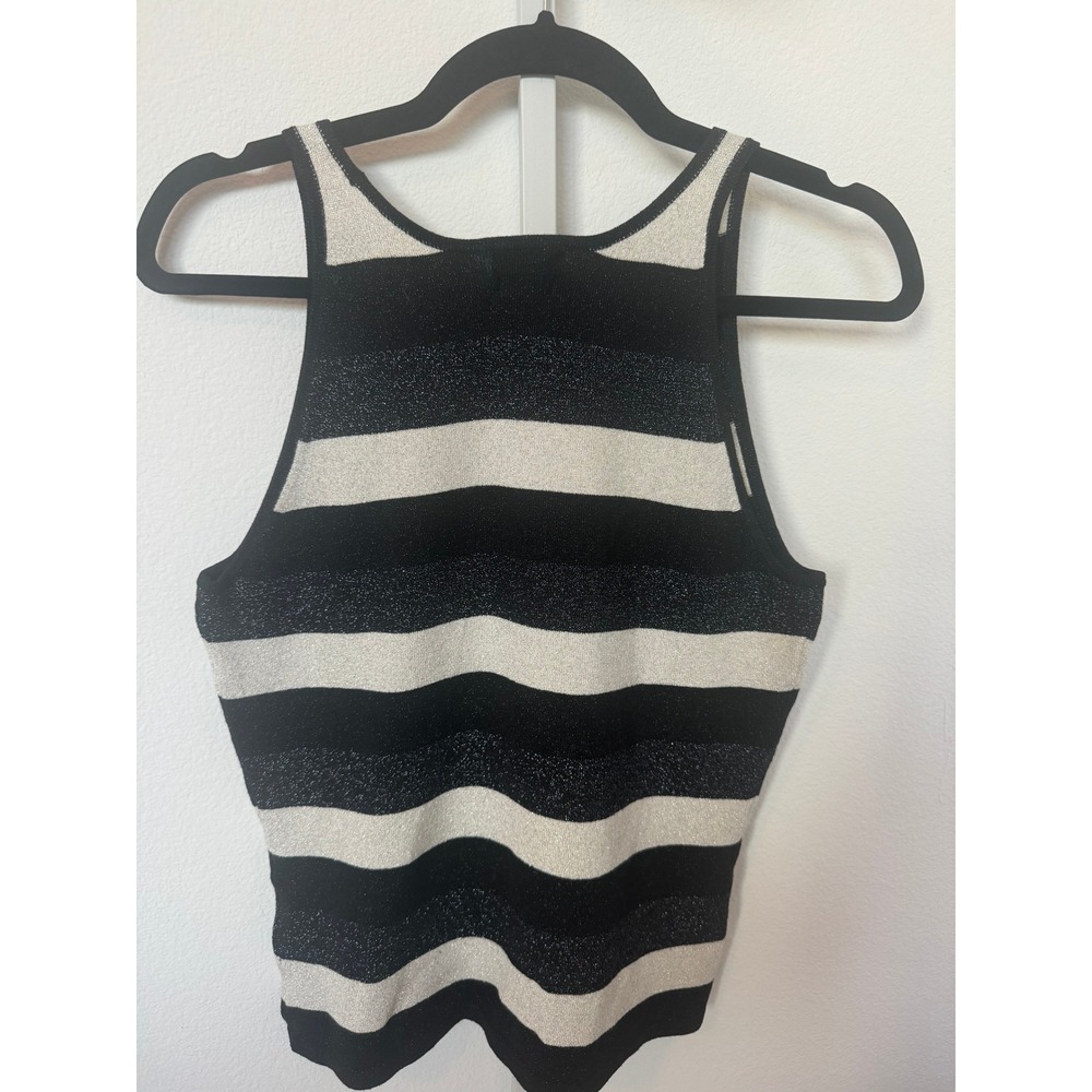 Vintage INC International Concepts Metallic Stripe Knit Tank Top M Y2K Going Out - Picture 6 of 8